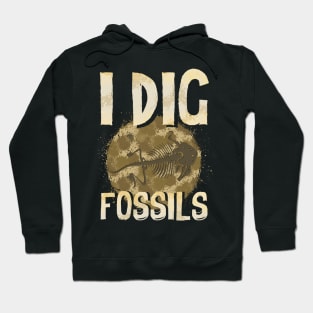 Funny I Dig Fossils Paleontology Pun Dinosaur Hoodie